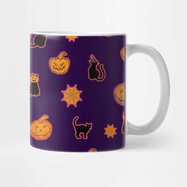 Spooky Halloween Black Cat Pattern by Designs_by_KC